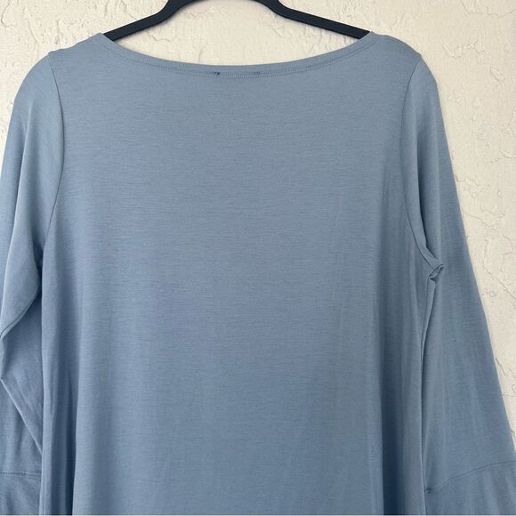 EILEEN FISHER Blouse Top Women Medium Haze Bateau Neck Bell Sleeve - Picture 7 of 10